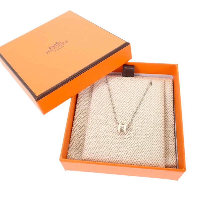 エルメス HERMES ミニ ポップ H ペンダント H147992FP49 ネックレス メタル ホワイト シルバー レディース【中古】【Aランク】