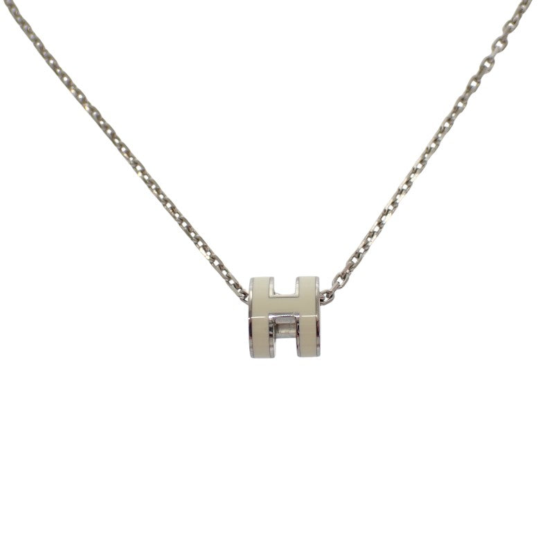 エルメス HERMES ミニ ポップ H ペンダント H147992FP49 ネックレス メタル ホワイト シルバー レディース【中古】【Aランク】