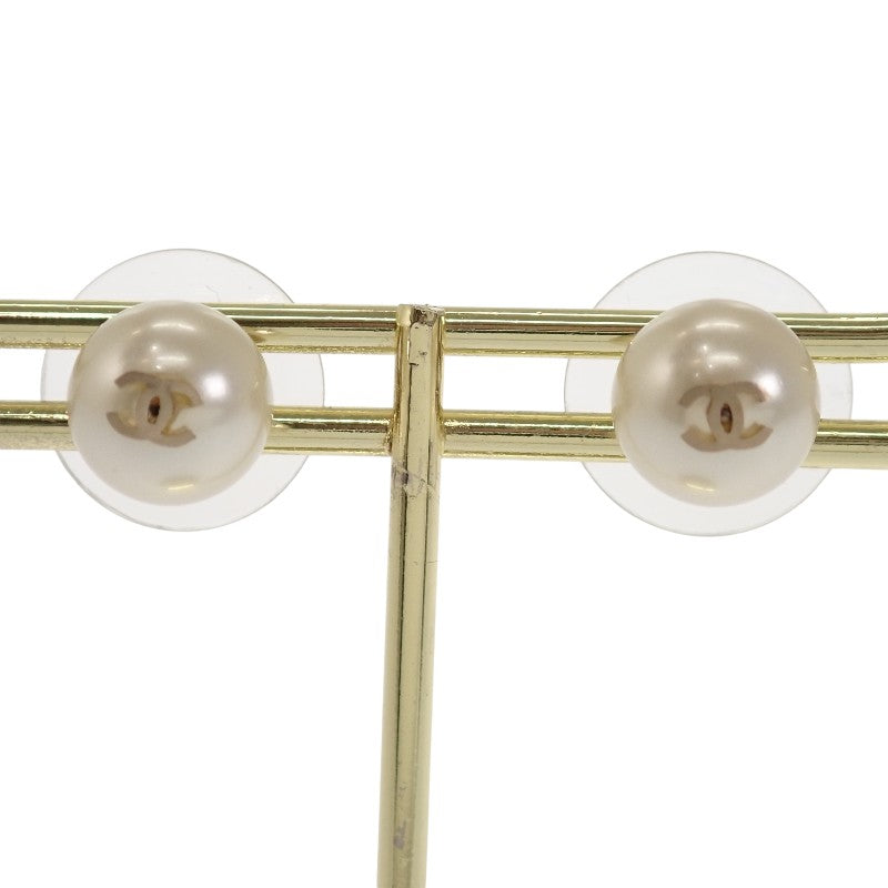 シャネル CHANEL CC ココマーク パール ピアス メタル フェイクパール ゴールド レディース【中古】【ABランク】