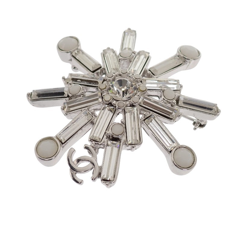 シャネル CHANEL スノー スター ブローチ メタル シルバー レディース【中古】【ABランク】