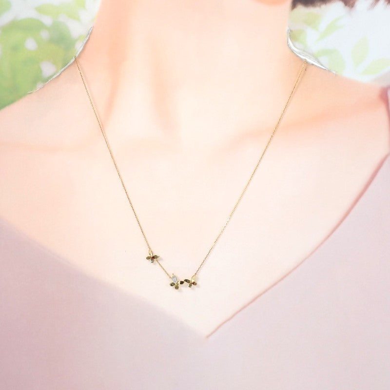 アーカー AHKAH パサージュドパピヨン GINZA SIX限定 AK1454010100 ネックレス K18イエローゴールド ダイヤモンド レディース【中古】【Aランク】