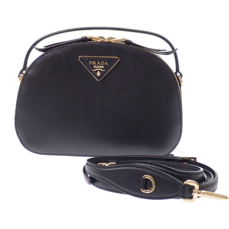 プラダ PRADA ODETTE オデット 1BH123 ショルダーバッグ 2WAYバッグ サフィアーノ NERO ブラック レディース【中古】【ABランク】
