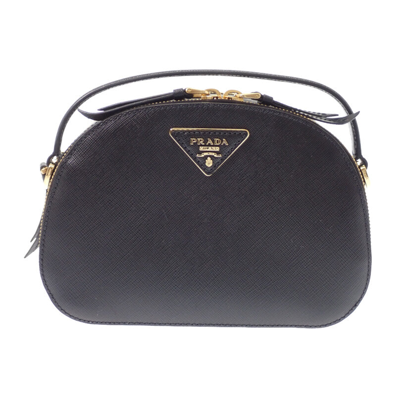 プラダ PRADA ODETTE オデット 1BH123 ショルダーバッグ 2WAYバッグ サフィアーノ NERO ブラック レディース【中古】【ABランク】