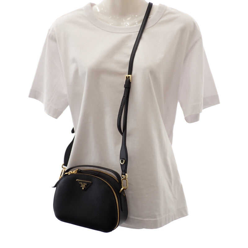 PRADA 普拉達 ODETTE 歐黛特 1BH123 肩背包 2WAY包 SAFFIANO 防刮牛皮 NERO 黑色 女款【中古】【AB級】