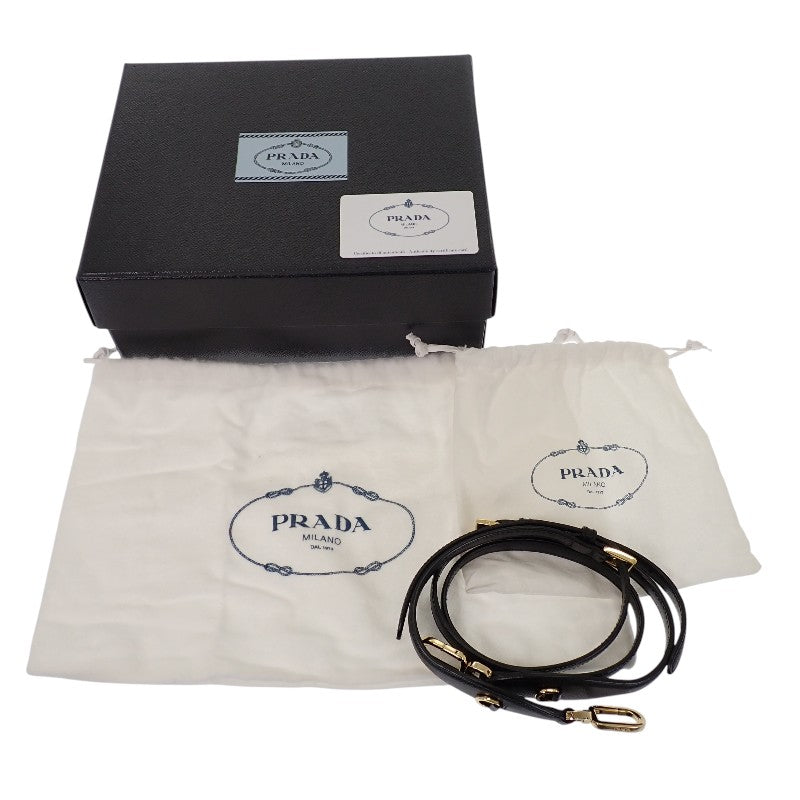 PRADA 普拉達 ODETTE 歐黛特 1BH123 肩背包 2WAY包 SAFFIANO 防刮牛皮 NERO 黑色 女款【中古】【AB級】