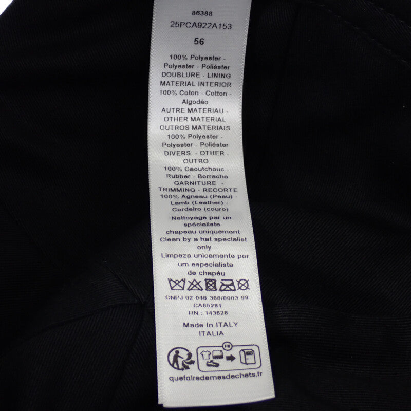 ディオール Dior D-PLAYER 56 25PCA922A153 キャップ ナイロン ブラック Noir レディース【中古】【Aランク】