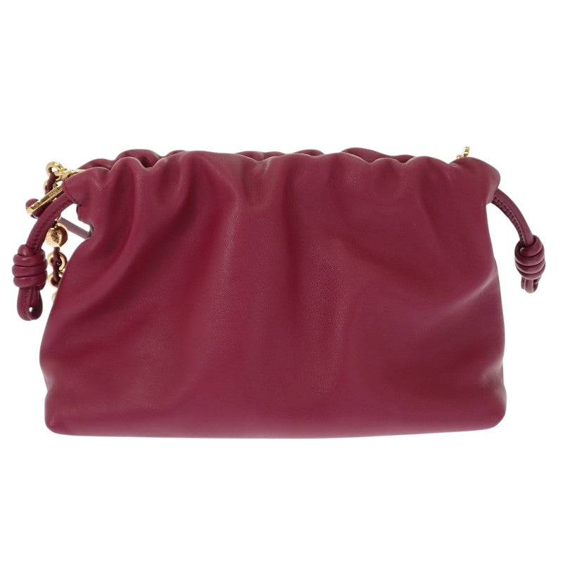 ロエベ LOEWE フラメンコパース A411FCRX75 ショルダーバッグ ラムスキン ボルドー ダークバーガンディ ゴールド金具 レディース【中古】【ABランク】