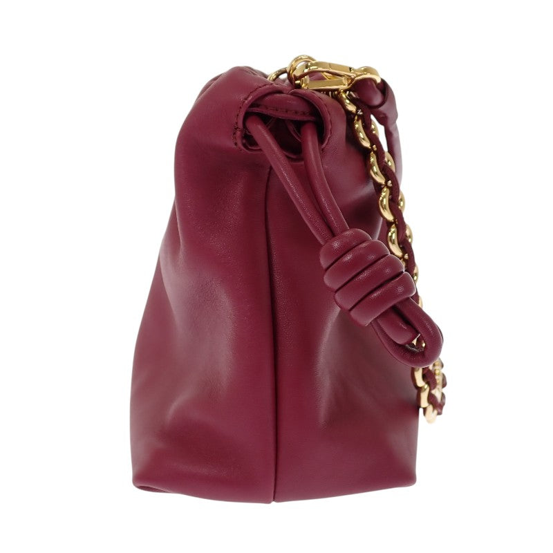 ロエベ LOEWE フラメンコパース A411FCRX75 ショルダーバッグ ラムスキン ボルドー ダークバーガンディ ゴールド金具 レディース【中古】【ABランク】