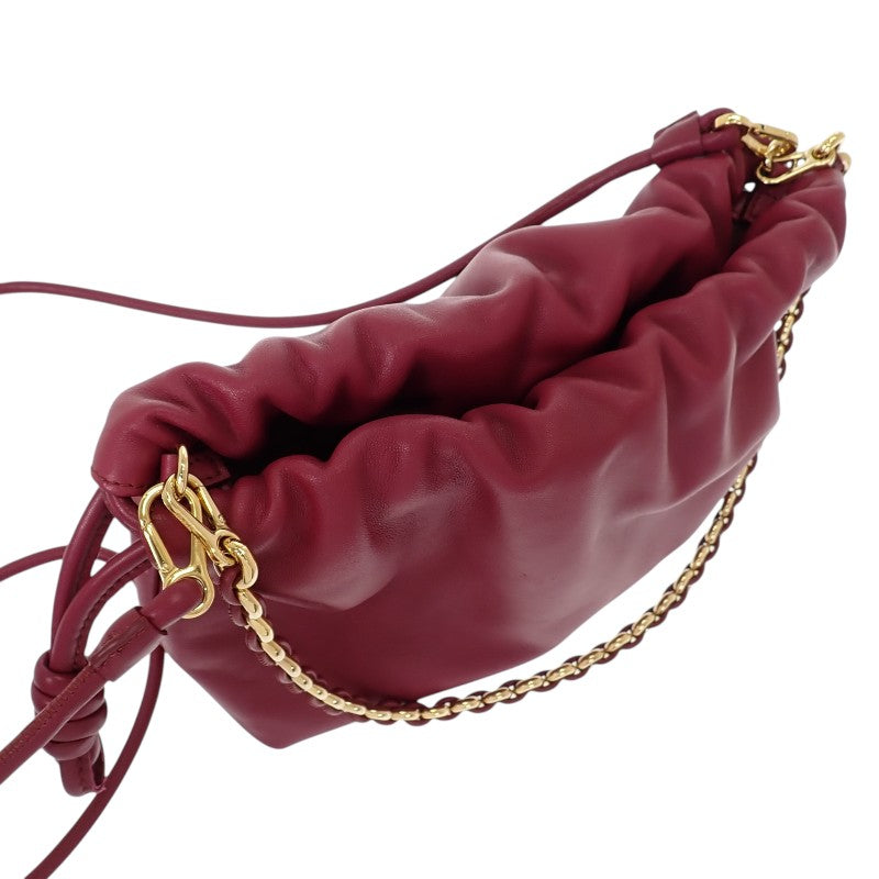 ロエベ LOEWE フラメンコパース A411FCRX75 ショルダーバッグ ラムスキン ボルドー ダークバーガンディ ゴールド金具 レディース【中古】【ABランク】