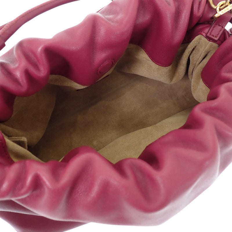 ロエベ LOEWE フラメンコパース A411FCRX75 ショルダーバッグ ラムスキン ボルドー ダークバーガンディ ゴールド金具 レディース【中古】【ABランク】