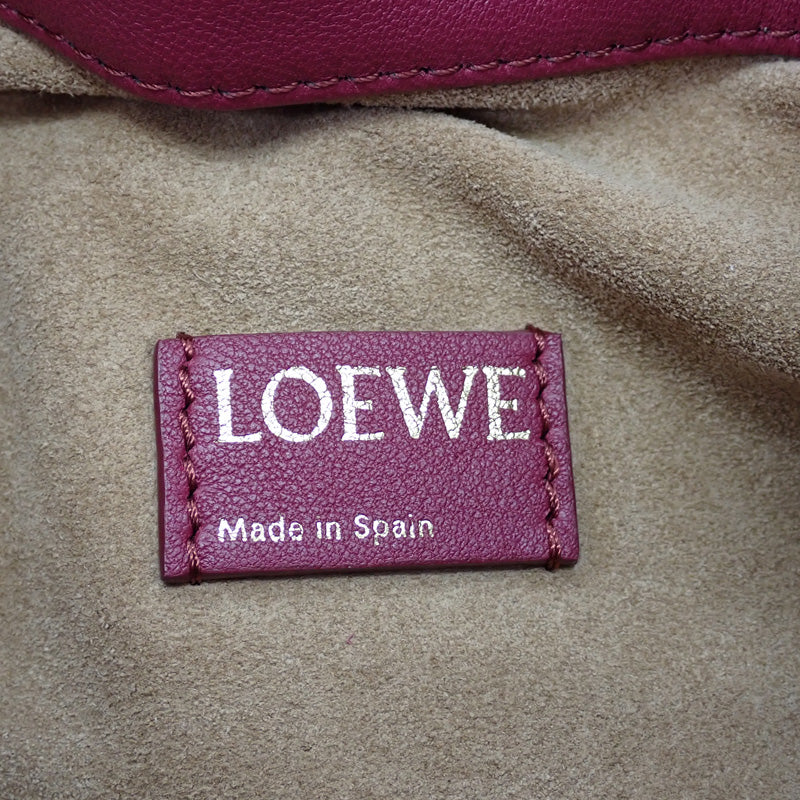 ロエベ LOEWE フラメンコパース A411FCRX75 ショルダーバッグ ラムスキン ボルドー ダークバーガンディ ゴールド金具 レディース【中古】【ABランク】