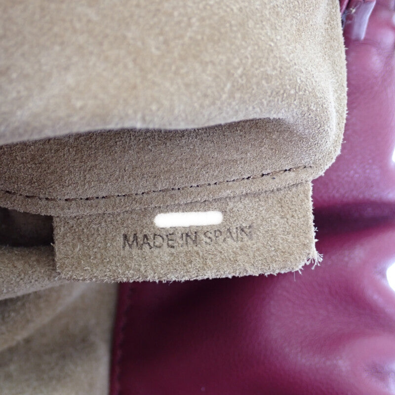 ロエベ LOEWE フラメンコパース A411FCRX75 ショルダーバッグ ラムスキン ボルドー ダークバーガンディ ゴールド金具 レディース【中古】【ABランク】