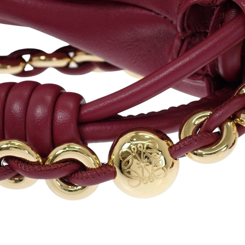 ロエベ LOEWE フラメンコパース A411FCRX75 ショルダーバッグ ラムスキン ボルドー ダークバーガンディ ゴールド金具 レディース【中古】【ABランク】