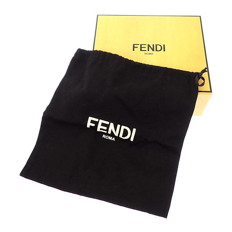 FENDI 芬迪 Baguette Double 7VA649ALWKF0L3T 單肩包 皮革 FF緹花 棕色 黑色 銀色五金 女士【中古】【A級品】