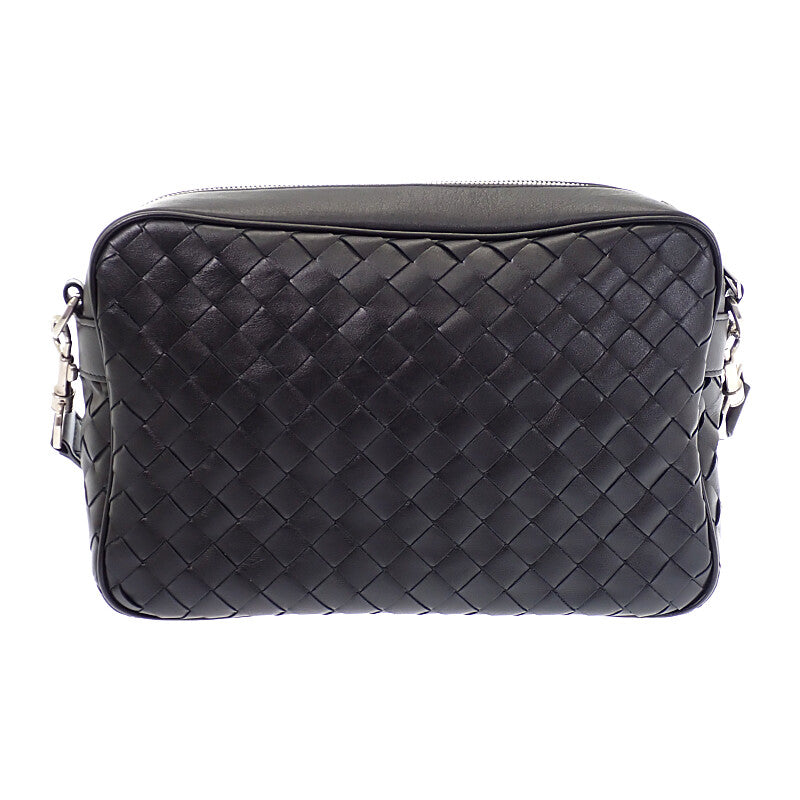 Bottega Veneta 葆蝶家 編織相機包 755925V2HL18803 單肩包 小牛皮 黑色 銀色五金 男士女士【二手】【A級】