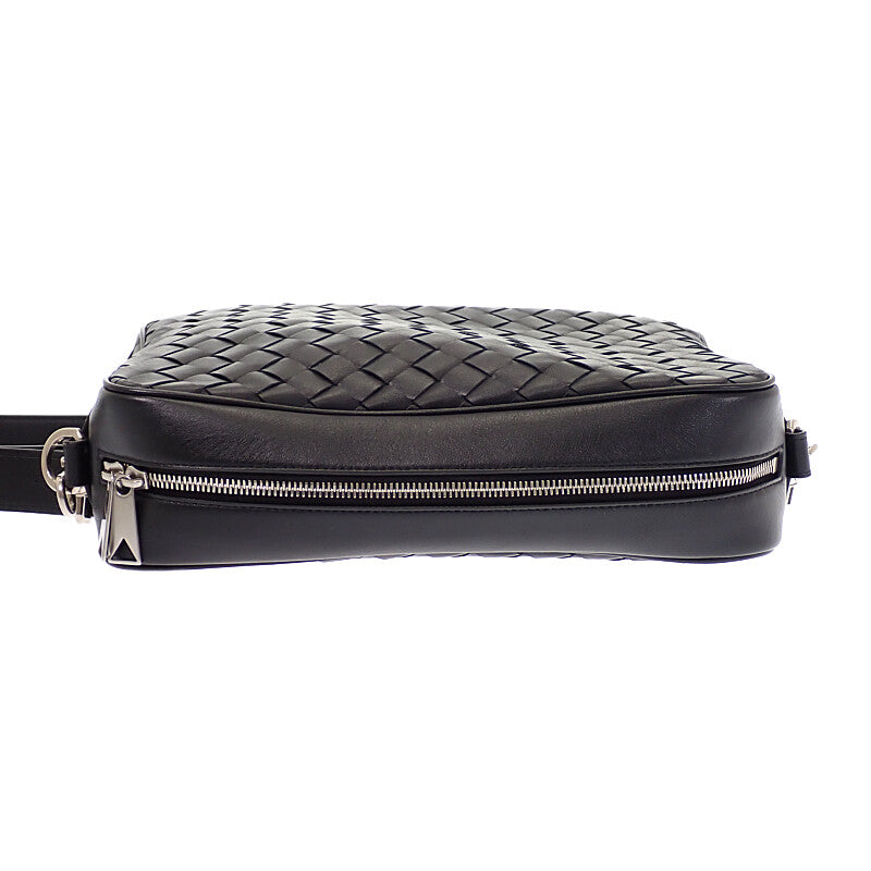 Bottega Veneta 葆蝶家 編織相機包 755925V2HL18803 單肩包 小牛皮 黑色 銀色五金 男士女士【二手】【A級】