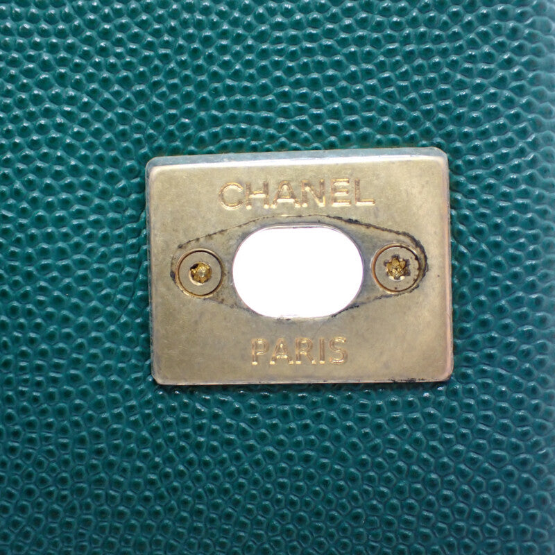 香奈兒 CHANEL Coco Handle XS 頂部提把 A92990 兩用包 魚子醬皮革 綠色 金色五金 女士【中古】【AB級】