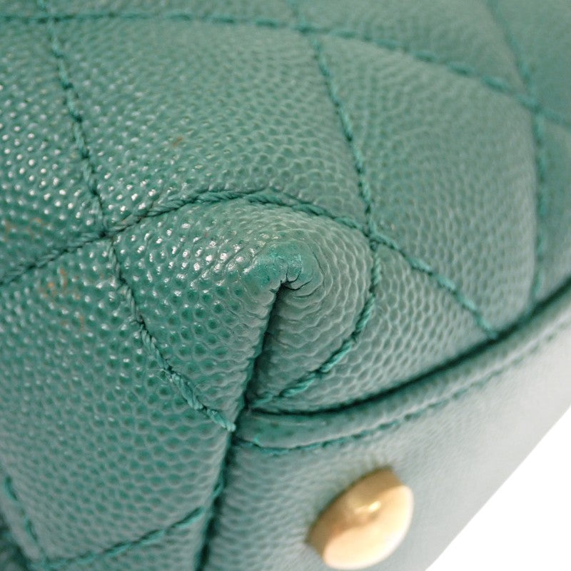 シャネル CHANEL ココハンドルXS トップハンドル A92990 2WAYバッグ キャビアスキン グリーン ゴールド金具 レディース【中古】【ABランク】