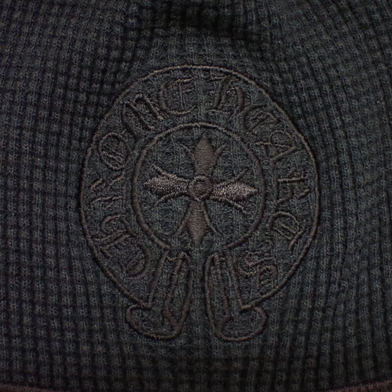クロムハーツ CHROME HEARTS 90s サーマル ビーニー ニットキャップ コットン ブラック メンズ ユニセックス【中古】【ABランク】