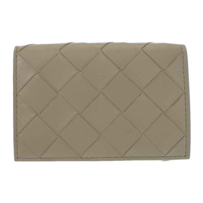 ボッテガヴェネタ BOTTEGA VENETA タイニー 三つ折りウォレット 751156VCPP68369 三つ折り財布 イントレチャート グリーン ニューセージ トラバーチン ゴールド金具 レディース メンズ【中古】【Aランク】