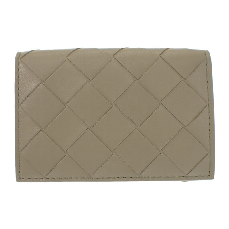 ボッテガヴェネタ BOTTEGA VENETA タイニー 三つ折りウォレット 751156VCPP68369 三つ折り財布 イントレチャート グリーン ニューセージ トラバーチン ゴールド金具 レディース メンズ【中古】【Aランク】
