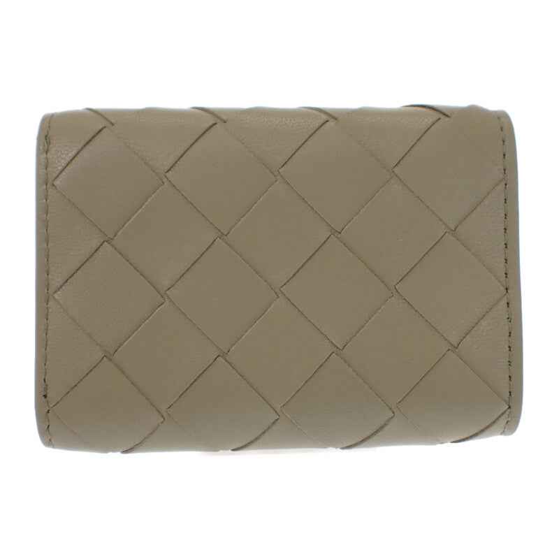 ボッテガヴェネタ BOTTEGA VENETA タイニー 三つ折りウォレット 751156VCPP68369 三つ折り財布 イントレチャート グリーン ニューセージ トラバーチン ゴールド金具 レディース メンズ【中古】【Aランク】