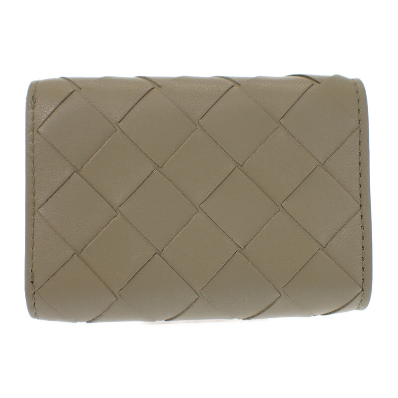ボッテガヴェネタ BOTTEGA VENETA タイニー 三つ折りウォレット 751156VCPP68369 三つ折り財布 イントレチャート グリーン ニューセージ トラバーチン ゴールド金具 レディース メンズ【中古】【Aランク】