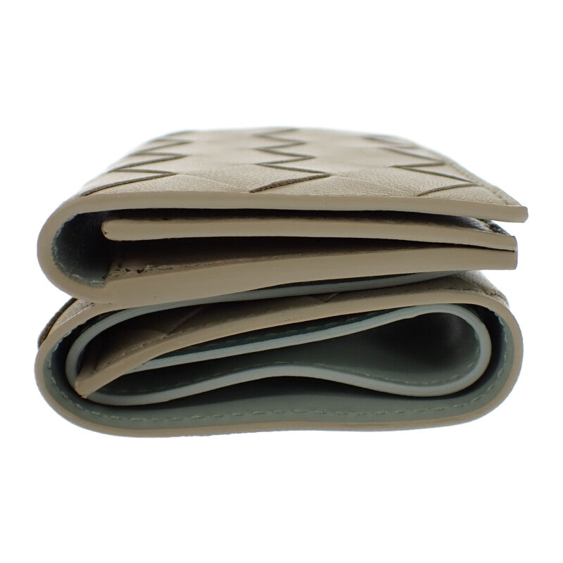 ボッテガヴェネタ BOTTEGA VENETA タイニー 三つ折りウォレット 751156VCPP68369 三つ折り財布 イントレチャート トラバーチン ニューセージ ゴールド金具 レディース メンズ【中古】【Aランク】