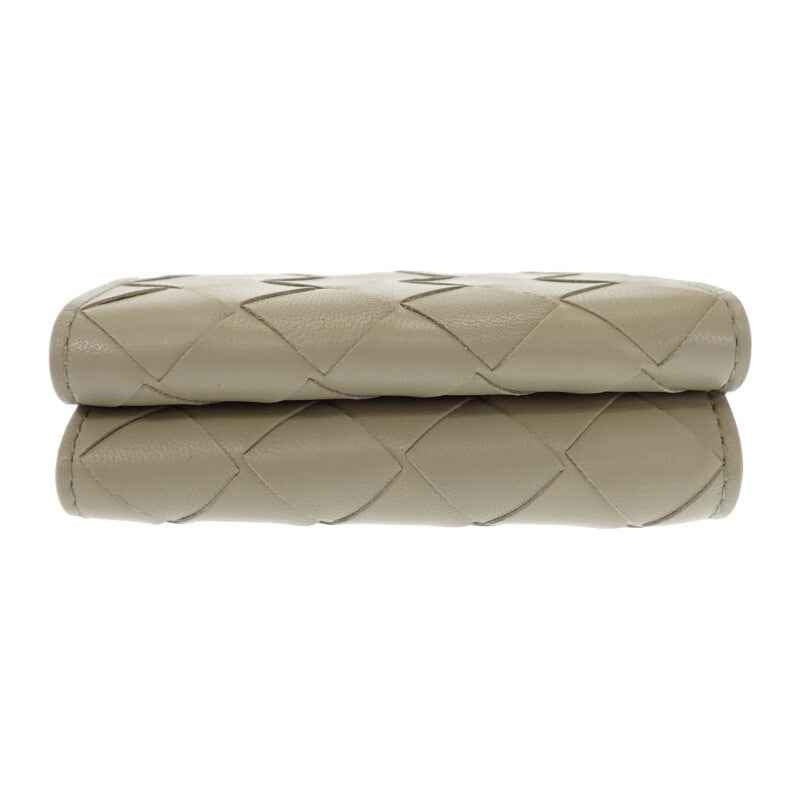 ボッテガヴェネタ BOTTEGA VENETA タイニー 三つ折りウォレット 751156VCPP68369 三つ折り財布 イントレチャート グリーン ニューセージ トラバーチン ゴールド金具 レディース メンズ【中古】【Aランク】