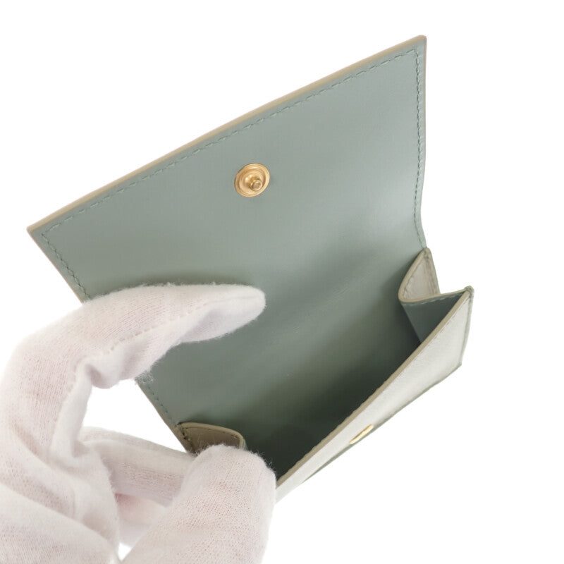 ボッテガヴェネタ BOTTEGA VENETA タイニー 三つ折りウォレット 751156VCPP68369 三つ折り財布 イントレチャート トラバーチン ニューセージ ゴールド金具 レディース メンズ【中古】【Aランク】