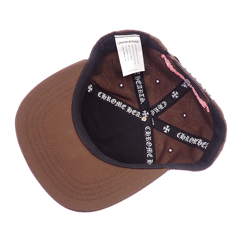 クロムハーツ CHROME HEARTS ベースボールキャップ 5 PANEL CAP キャップ コットン ポリエステル シルバー925 ブラウン メンズ【中古】【Aランク】