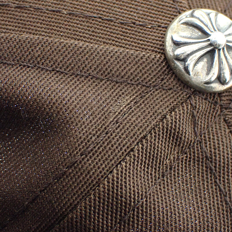 クロムハーツ CHROME HEARTS ベースボールキャップ 5 PANEL CAP キャップ コットン ポリエステル シルバー925 ブラウン メンズ【中古】【Aランク】