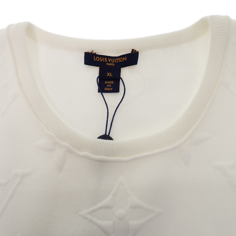 路易威登 LOUIS VUITTON 3D Monogram T恤 XL Monogram 短袖T恤 棉 尼龍 白色 女款【二手】【A級】
