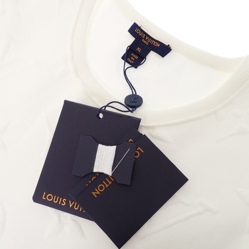 路易威登 LOUIS VUITTON 3D Monogram T恤 XL Monogram 短袖T恤 棉 尼龍 白色 女款【二手】【A級】
