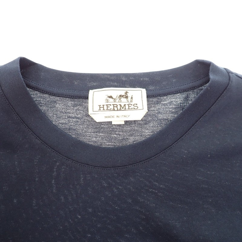 エルメス HERMES カヴァルカード L 半袖Tシャツ コットン ネイビー メンズ【中古】【Aランク】