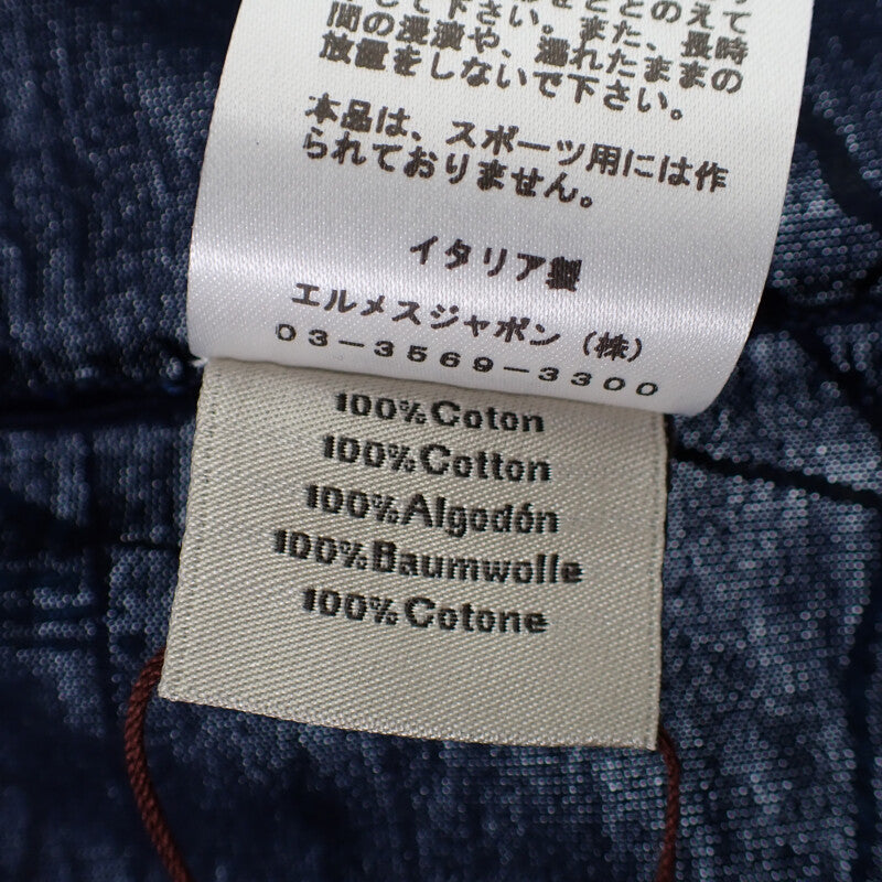 エルメス HERMES カヴァルカード L 半袖Tシャツ コットン ネイビー メンズ【中古】【Aランク】