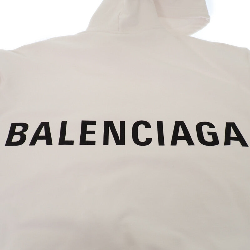 バレンシアガ BALENCIAGA オーバーサイズ フーディ プルオーバー M 556143TAV379000 パーカー コットン ホワイト メンズ レディース【中古】【Aランク】