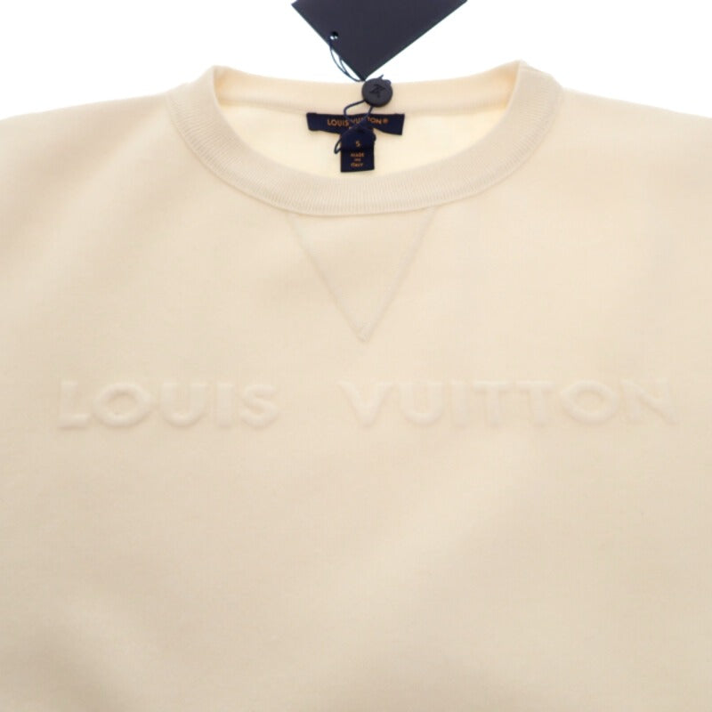 路易威登 LOUIS VUITTON 浮雕字母毛衣 S 針織 羊毛 喀什米爾 尼龍 白色 男女皆宜【二手】【A級】