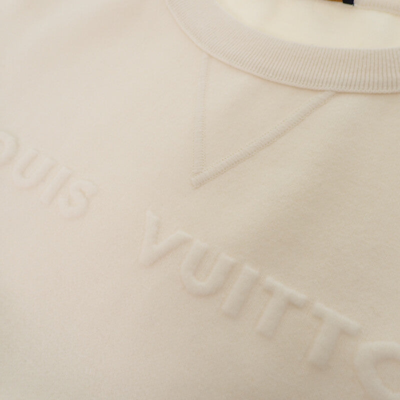 路易威登 LOUIS VUITTON 浮雕字母毛衣 S 針織 羊毛 喀什米爾 尼龍 白色 男女皆宜【二手】【A級】