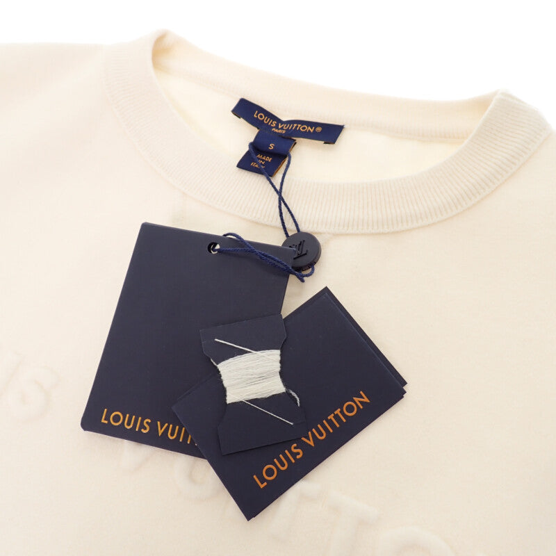 路易威登 LOUIS VUITTON 浮雕字母毛衣 S 針織 羊毛 喀什米爾 尼龍 白色 男女皆宜【二手】【A級】