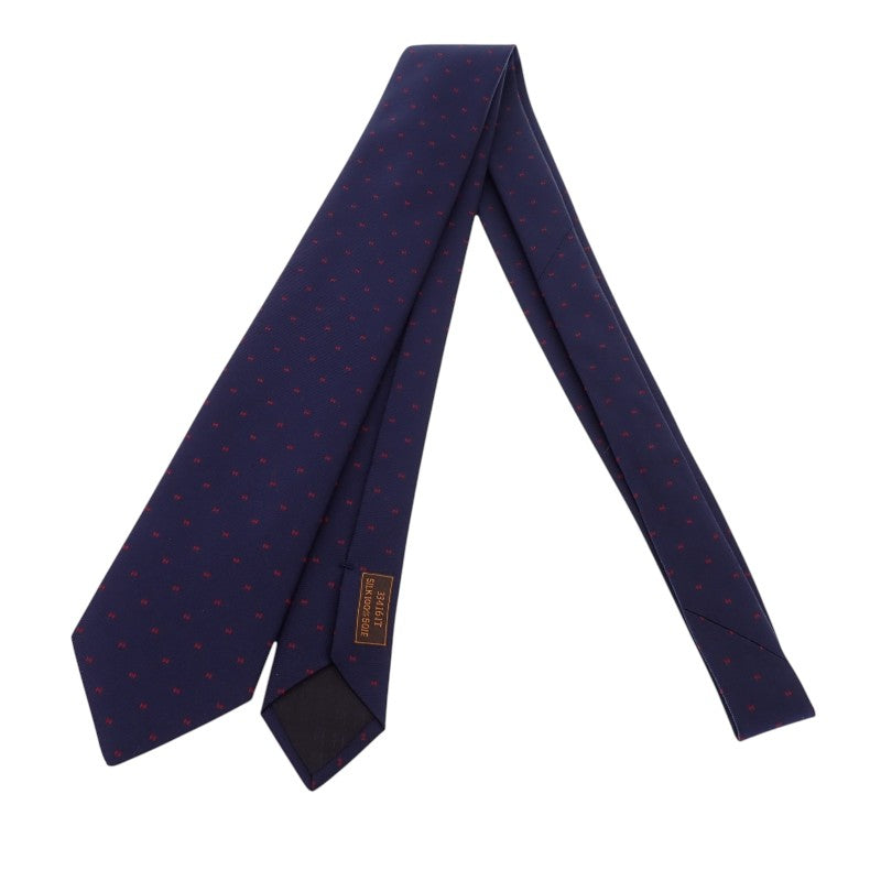 エルメス HERMES マグニファイングH H334161T 03 ネクタイ シルク ネイビー メンズ【中古】【Aランク】