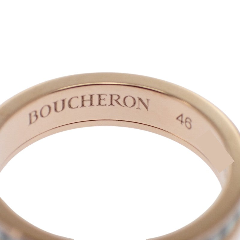 Boucheron 寶詩龍 Quatre White 半圈戒指 6號 46 JAL00238 18K玫瑰金 陶瓷 金色 白色 女士【二手】【A級品】