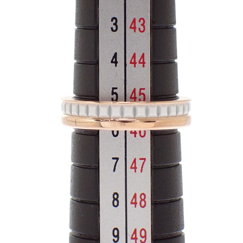 Boucheron 寶詩龍 Quatre White 半圈戒指 6號 46 JAL00238 18K玫瑰金 陶瓷 金色 白色 女士【二手】【A級品】