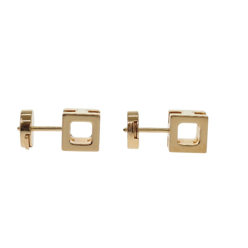 エルメス HERMES カージュドアッシュ Hキューブ H604005F ピアス メタル ブラック ゴールド金具 レディース【中古】【ABランク】