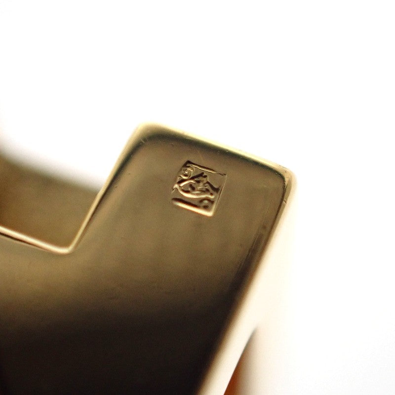 エルメス HERMES カージュドアッシュ Hキューブ H604005F ピアス メタル ブラック ゴールド金具 レディース【中古】【ABランク】