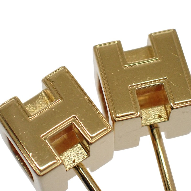 エルメス HERMES カージュドアッシュ Hキューブ H604005F ピアス メタル ブラック ゴールド金具 レディース【中古】【ABランク】