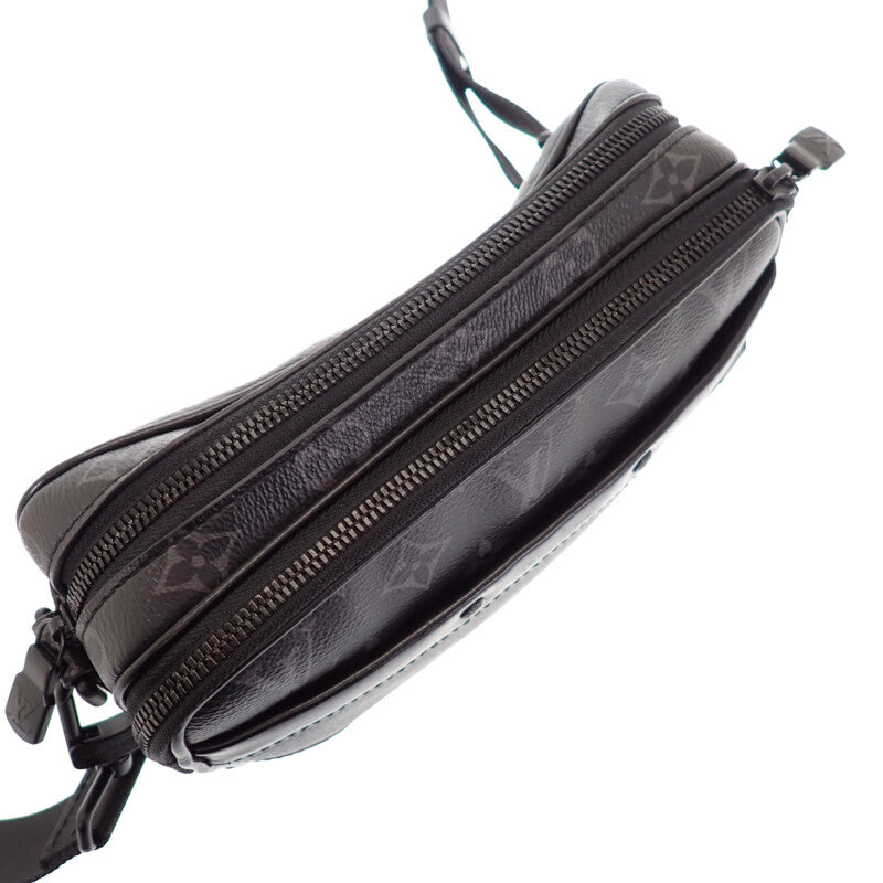 ルイヴィトン LOUIS VUITTON アルファ・メッセンジャー M46955 ショルダーバッグ モノグラムエクリプス ブラック メンズ【中古】【Aランク】