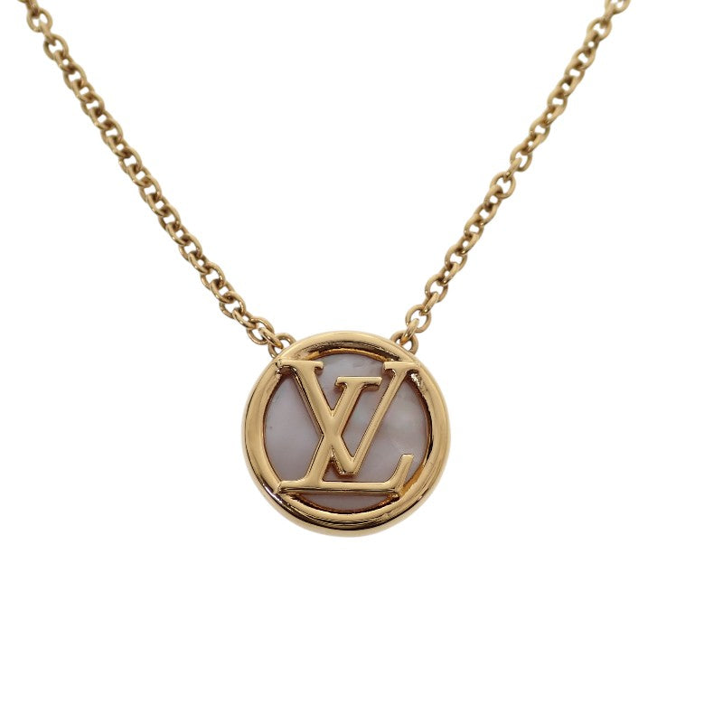 ルイヴィトン LOUIS VUITTON コリエ L TO V M80259 ネックレス メタル マザーオブパール ゴールド レディース【中古】【Aランク】
