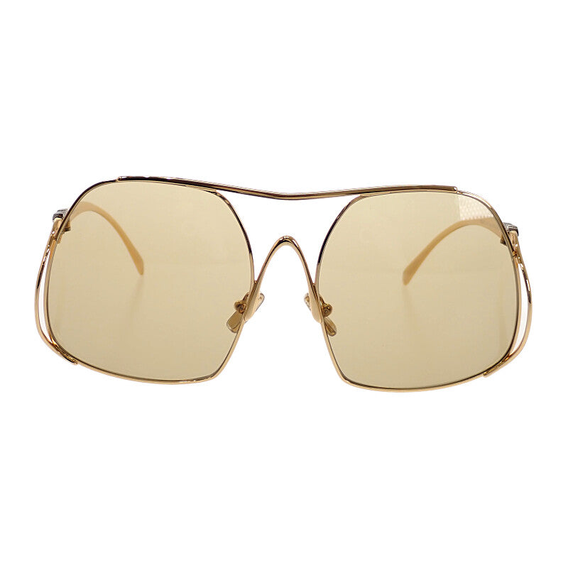 ミュウミュウ MIUMIU スクエア SMUA55 サングラス メタル ゴールド レディース【中古】【Aランク】