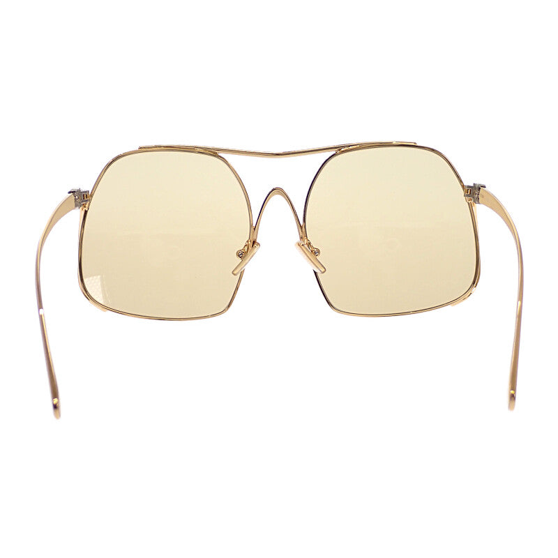 ミュウミュウ MIUMIU スクエア SMUA55 サングラス メタル ゴールド レディース【中古】【Aランク】